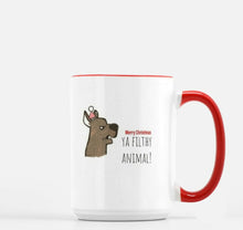 Load image into Gallery viewer, Ya Filthy Animal Mug Deluxe 15oz. (Red + White)