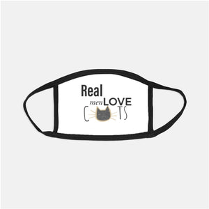 Real Men love cats fitted face mask