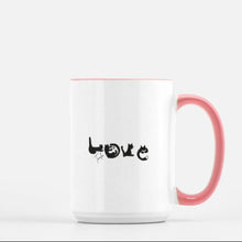 Load image into Gallery viewer, Kitty Love Mug Deluxe 15oz. (Pink + White)