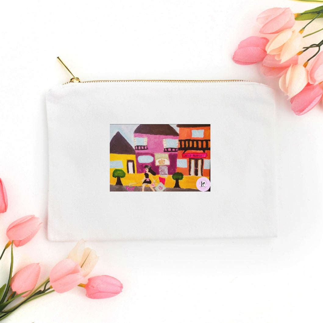 Uptown Girl cosmetic bag white